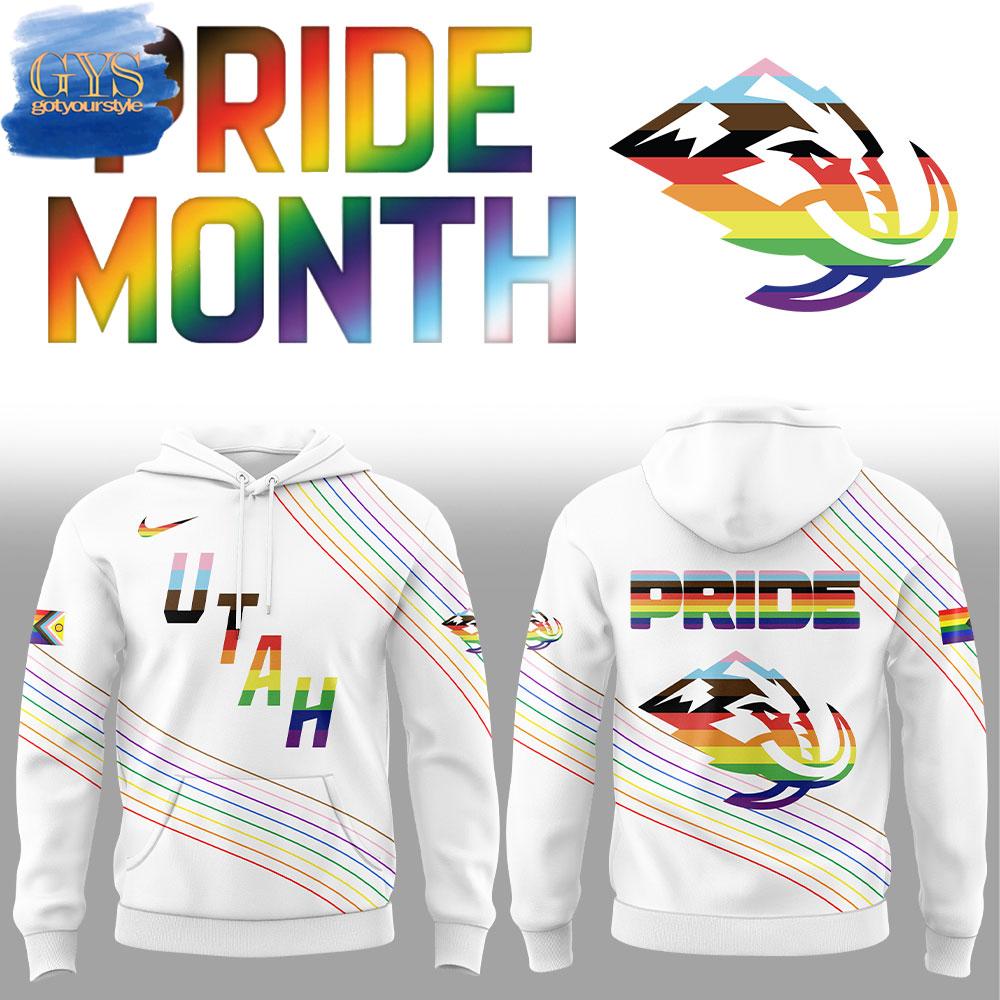 Utah Mammoth Happy Pride Month White Hoodie Premium Merchandises