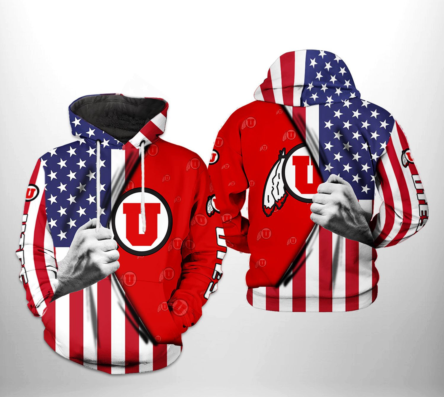 Utah Utes NCAA US Flag Hoodie  Zip Hoodie Version 288