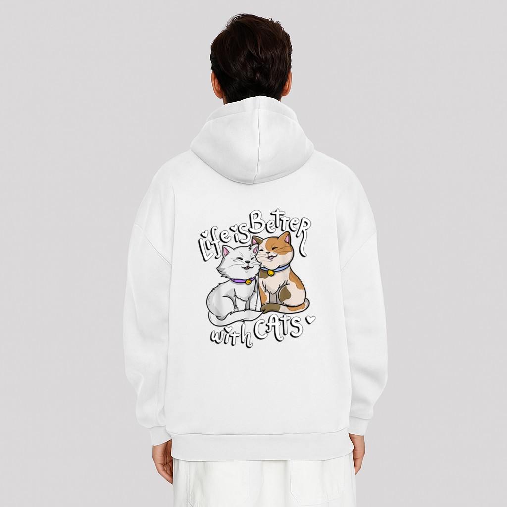 Valentine’s Cat Lover Life Is Better With Cats mother’s day Hoodie