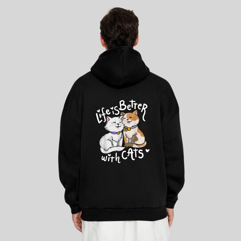 Valentine's Cat Lover Life Is Better With Cats mother's day Hoodie