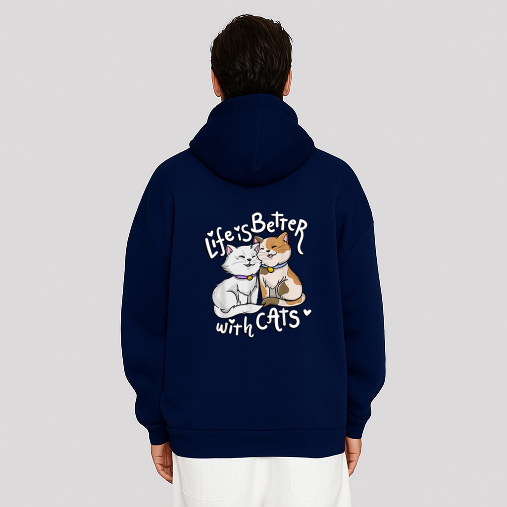 Valentine's Cat Lover Life Is Better With Cats mother's day Hoodie