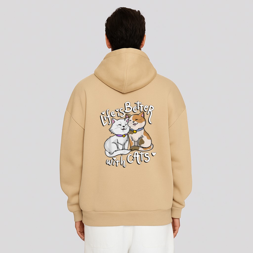 Valentine's Cat Lover Life Is Better With Cats mother's day Hoodie