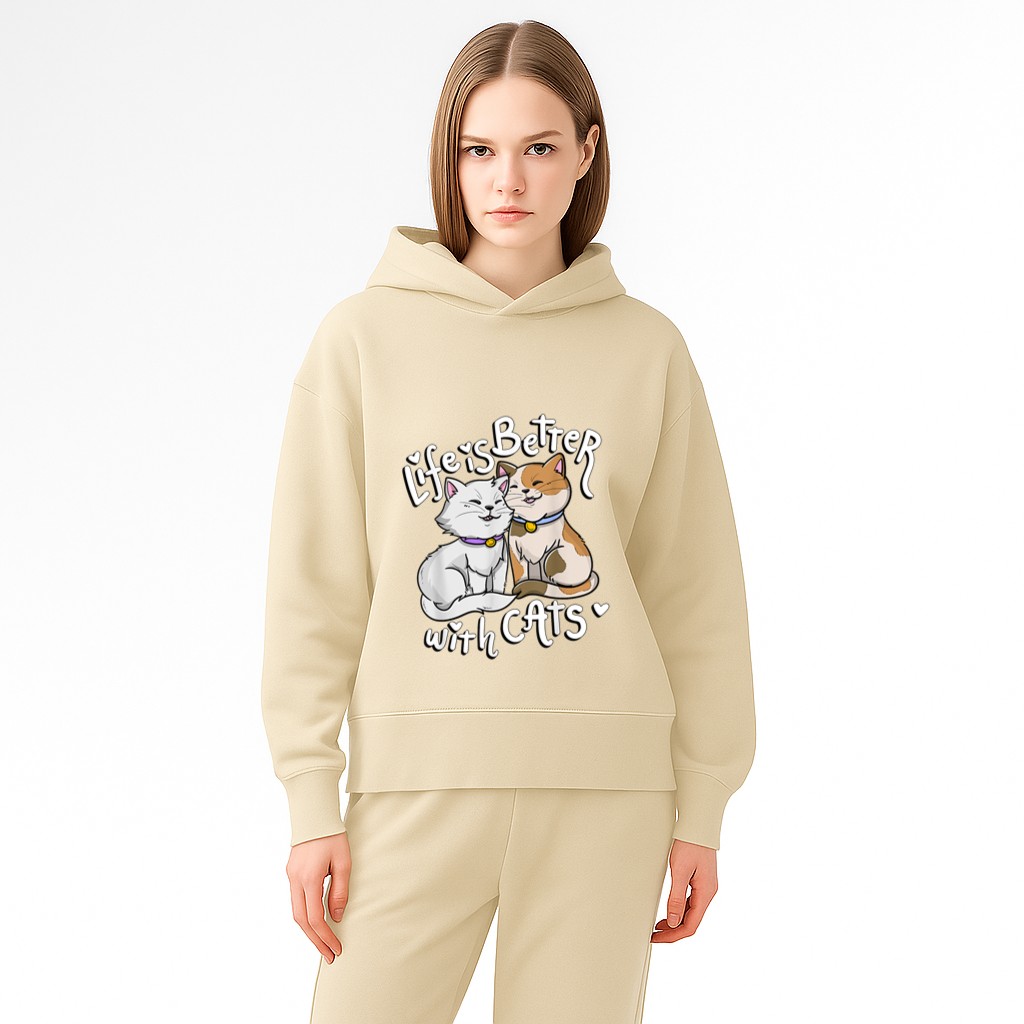 Valentine's Cat Lover Life Is Better With Cats mother's day Hoodie