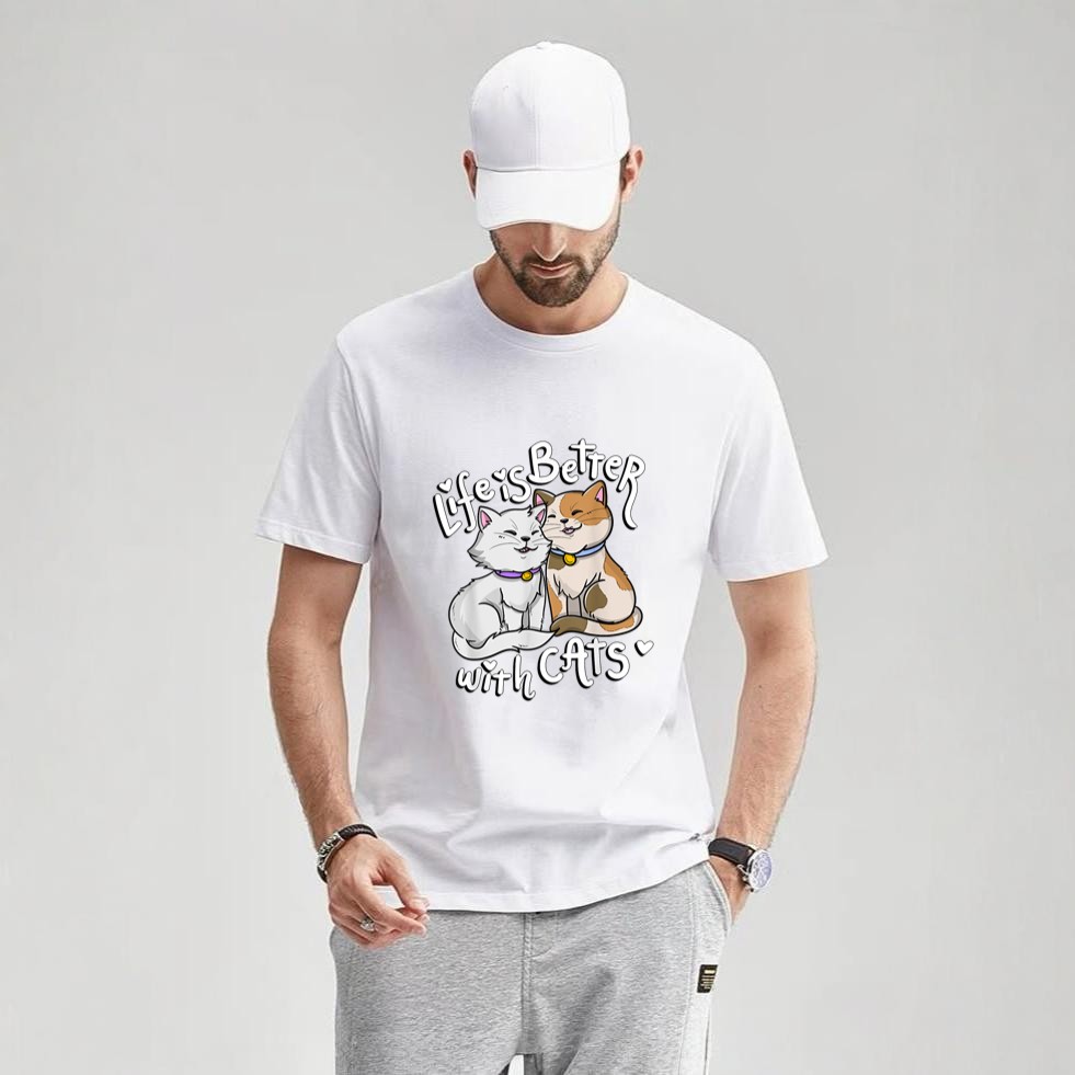 Valentine’s Cat Lover Life Is Better With Cats mother’s day T-Shirt