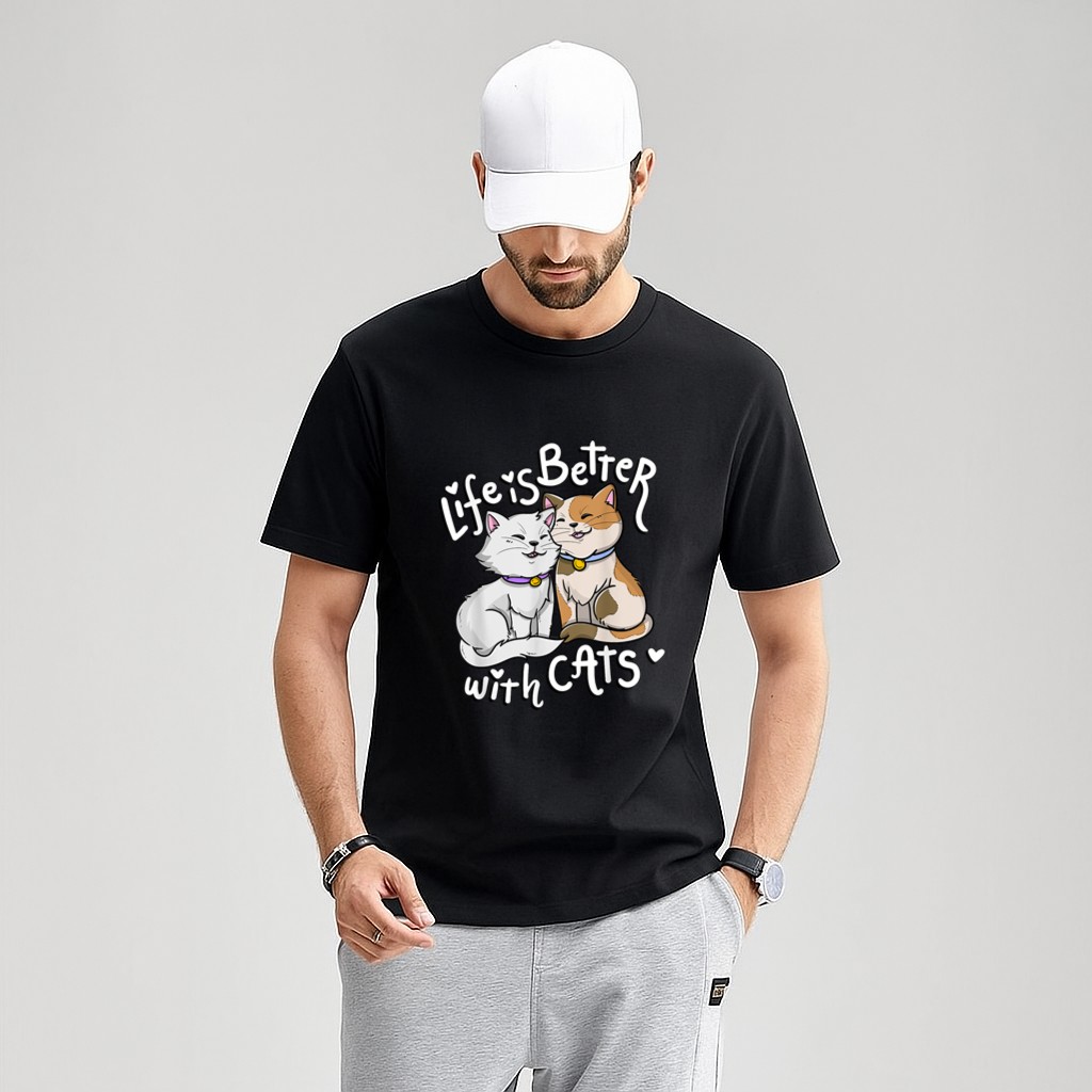 Valentine's Cat Lover Life Is Better With Cats mother's day T-Shirt