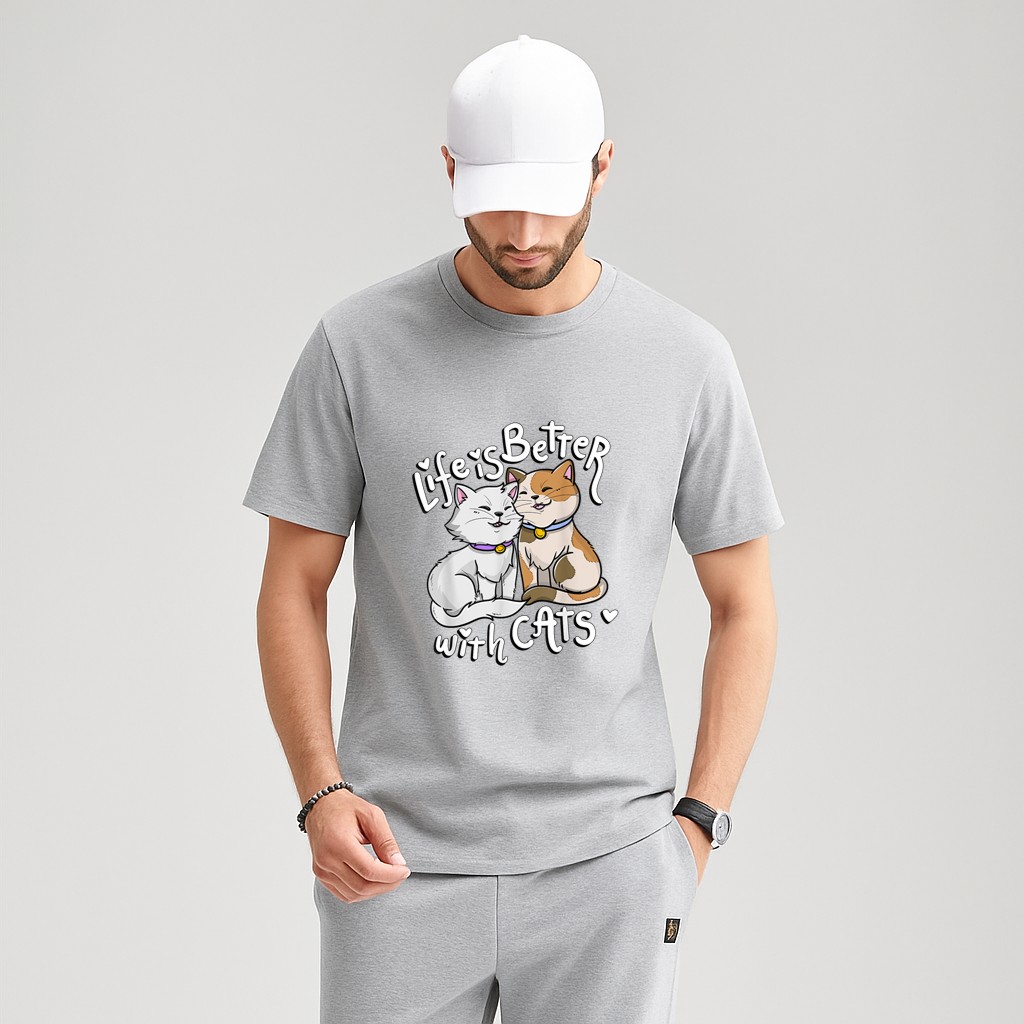 Valentine's Cat Lover Life Is Better With Cats mother's day T-Shirt