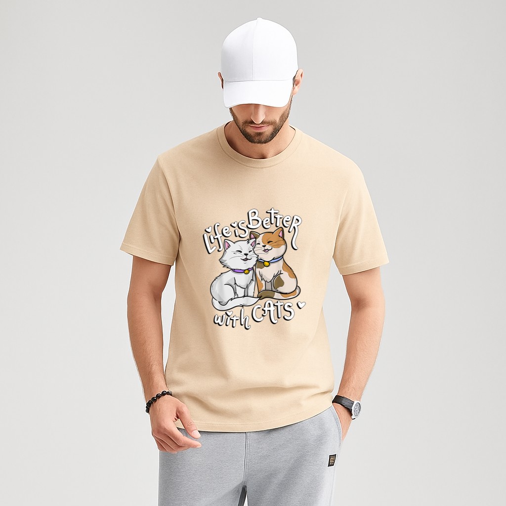 Valentine's Cat Lover Life Is Better With Cats mother's day T-Shirt