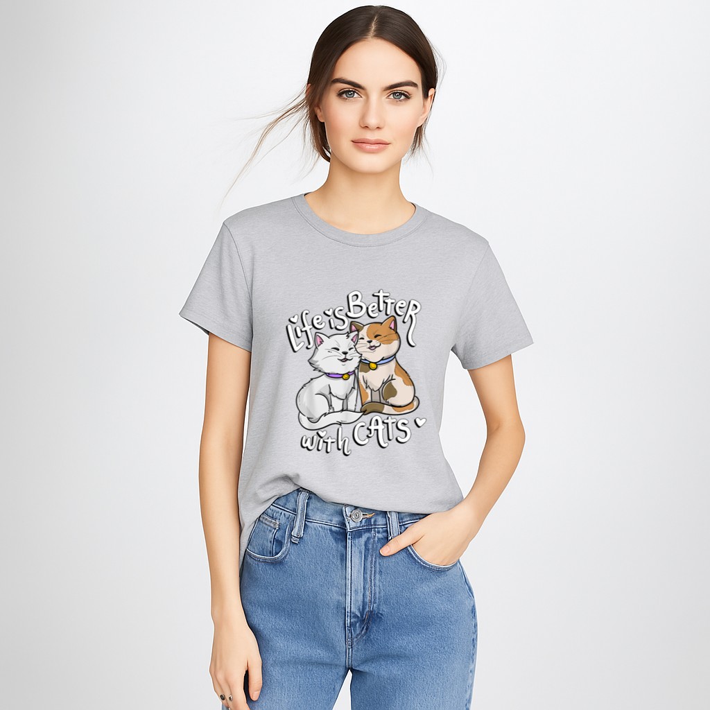 Valentine's Cat Lover Life Is Better With Cats mother's day T-Shirt