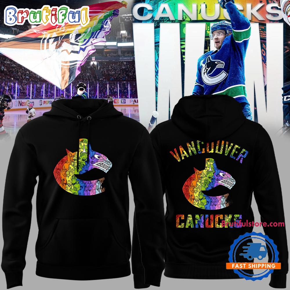 Vancouver Canucks Special Pride Night Black Hoodie