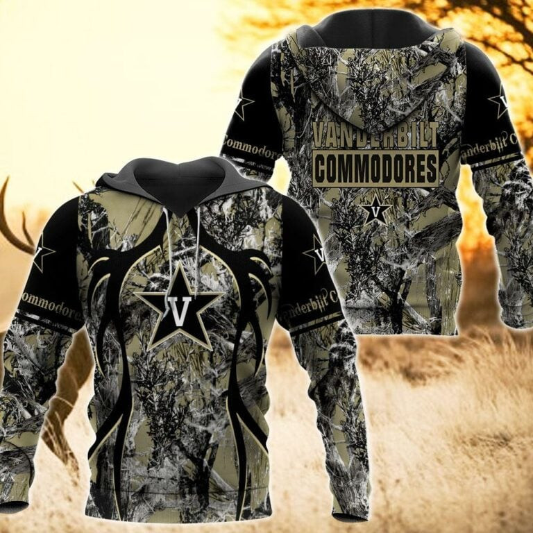 Vanderbilt Commodores Camo Hunting 3D printed Sweatshirt Hoodie Zipped Hoodie