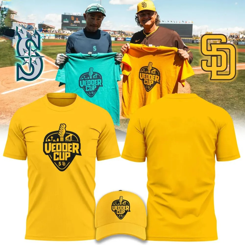 Vedder Cup Seattle Mariners vs San Diego Padres Shirt Gifts For Fans