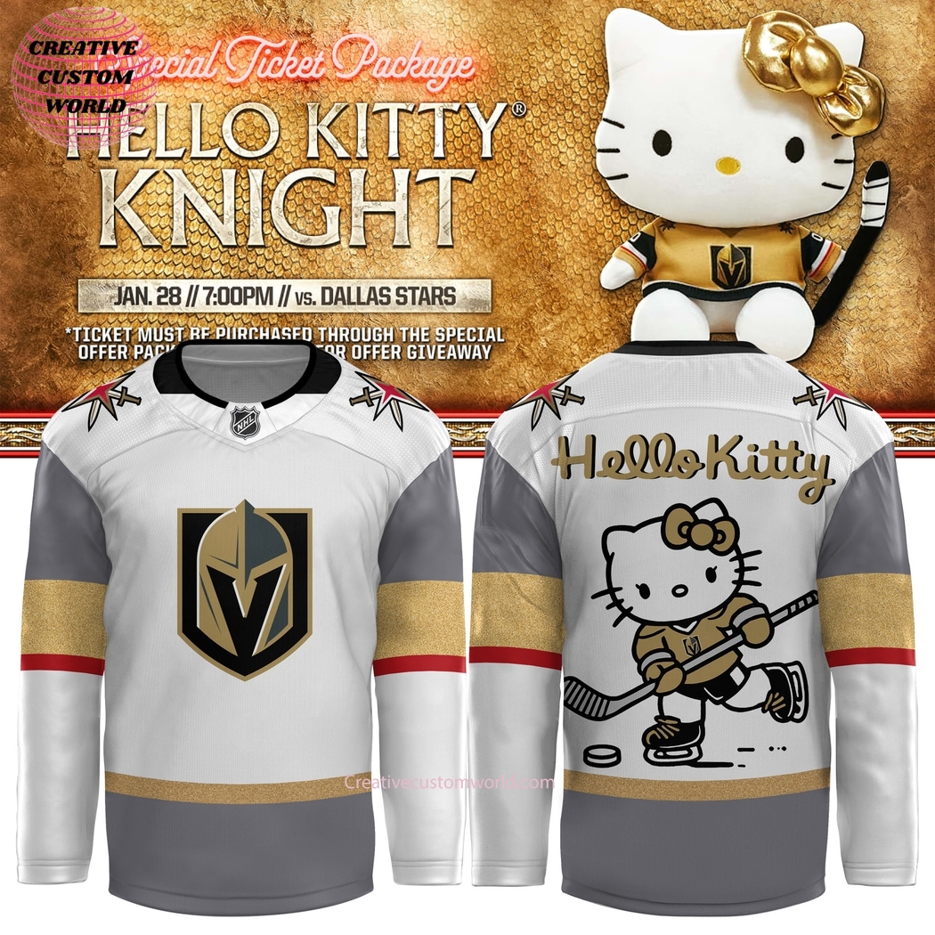 Vegas Golden Knights x Hello Kitty Knight For Fans Hockey Jersey