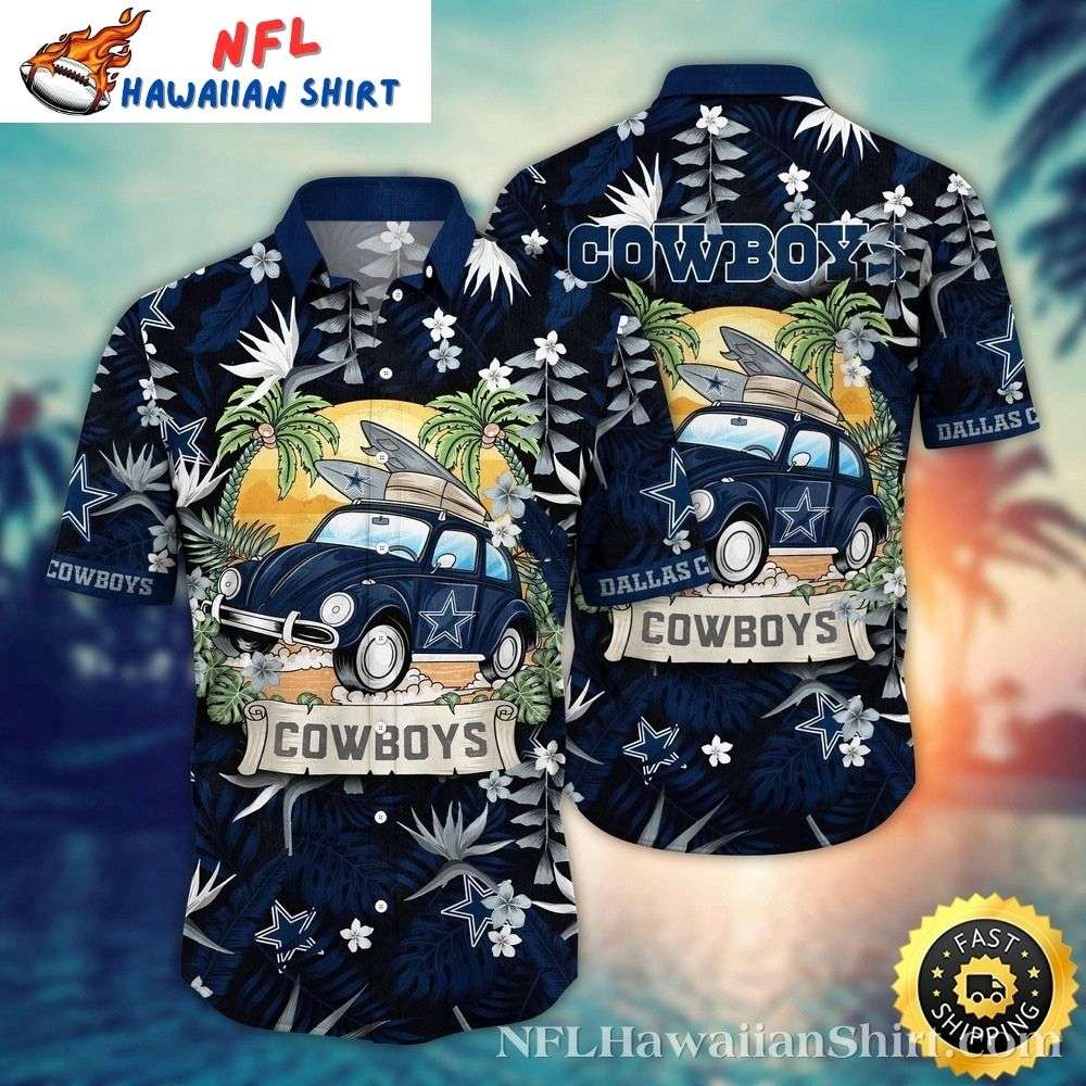 Vintage Dallas Cowboys Beach Cruiser Aloha Shirt Gift For Sport Music Fans