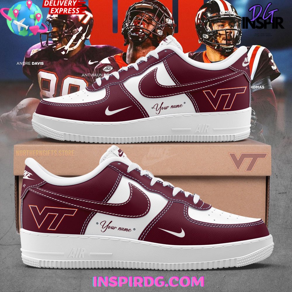 Virginia Tech Hokies Custom Air Force 1 - Red