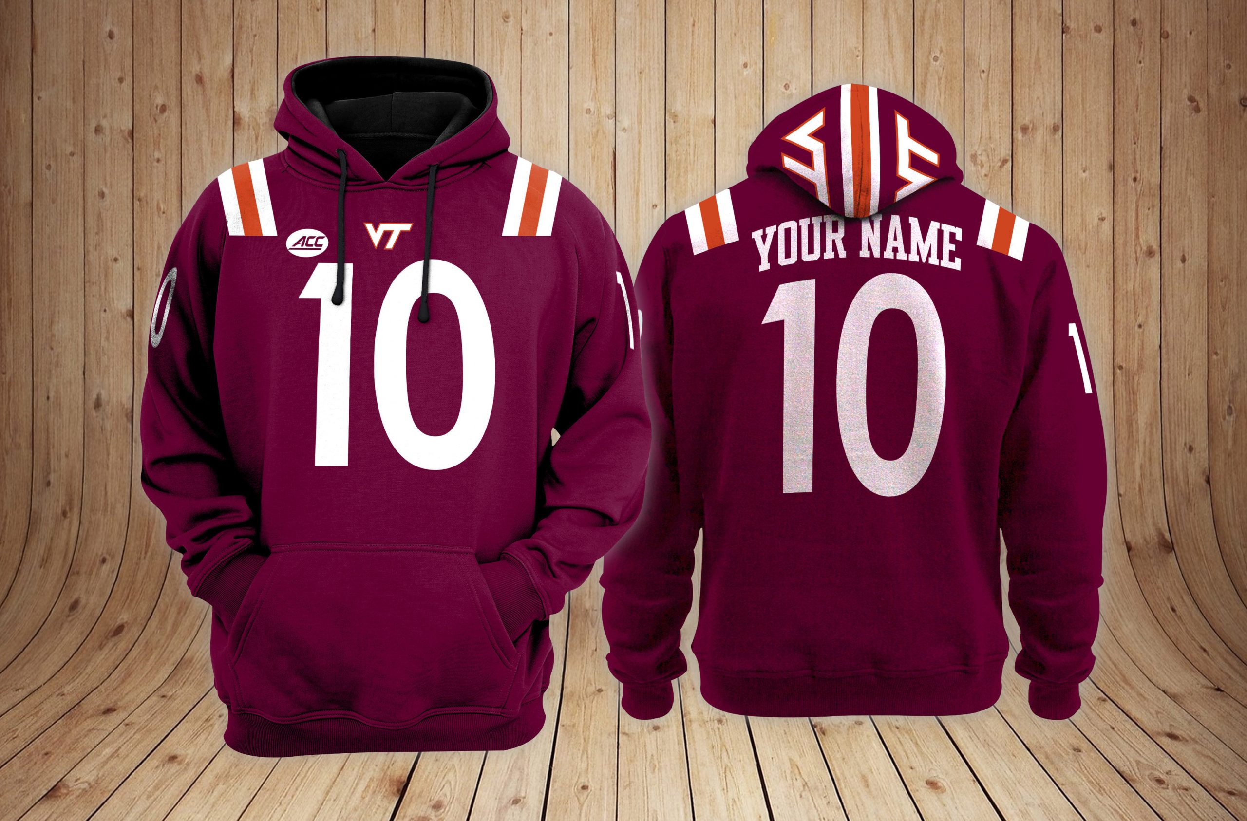 Virginia Tech Hokies football NCAA Custom 3D Hoodie PT19184 Gift For Sport Music Fans