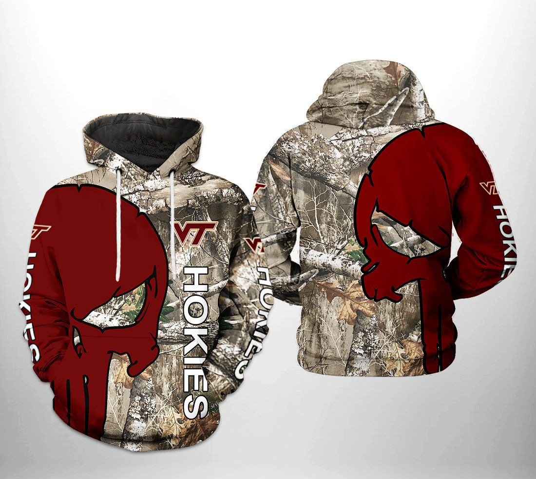 Virginia Tech Hokies NCAA Camo Veteran Hunting Hoodie  Zip Hoodie