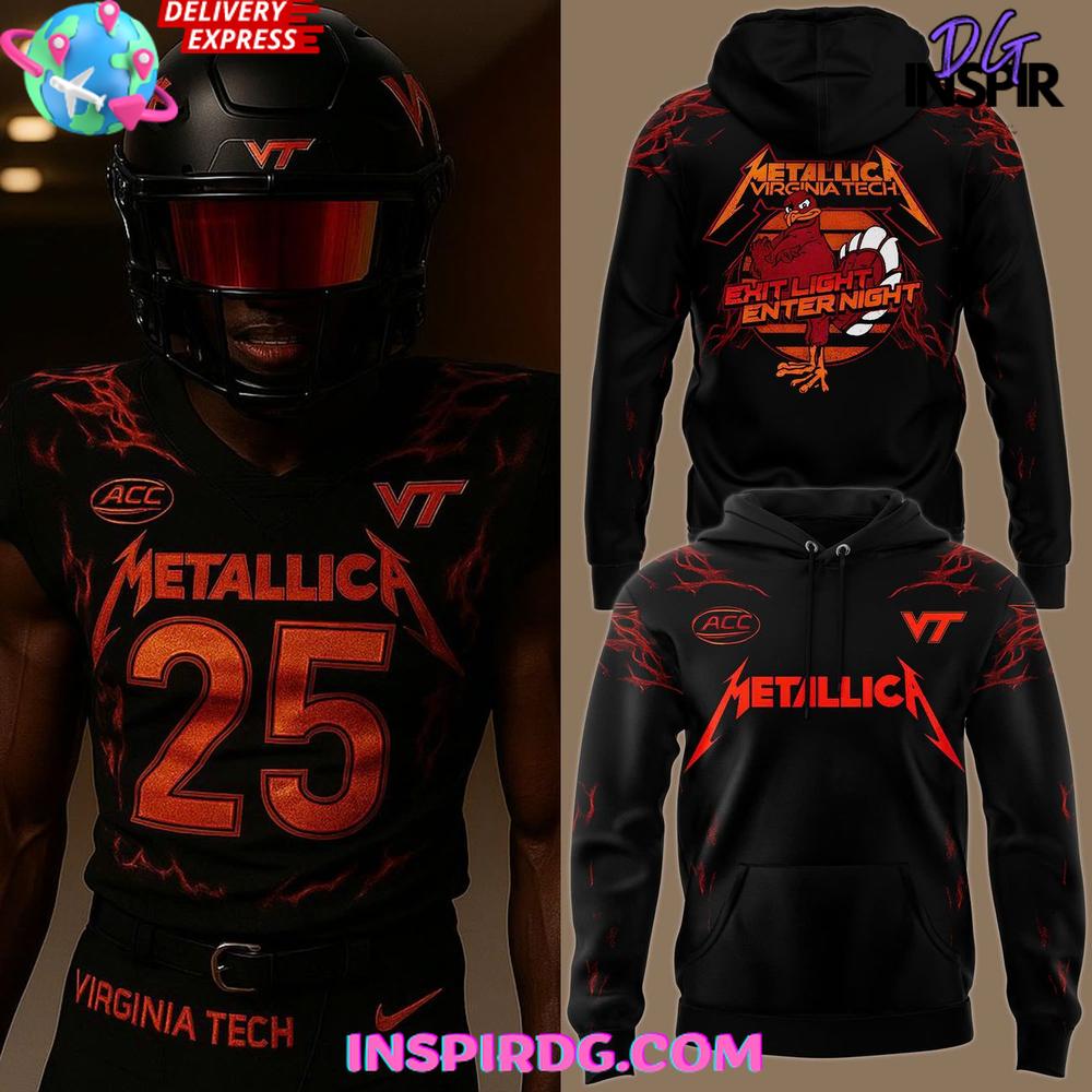 Virginia Tech Hokies x Metallica 2025 Hoodie Premium Merchandises