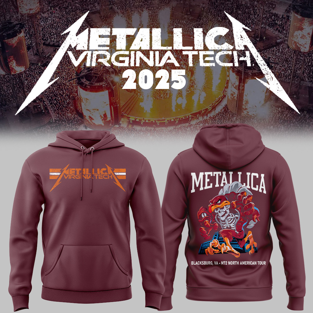 Virginia Tech Metallica M72 World Tour 2025 Exit Light Black Hoodie Gift For Metallica Fans