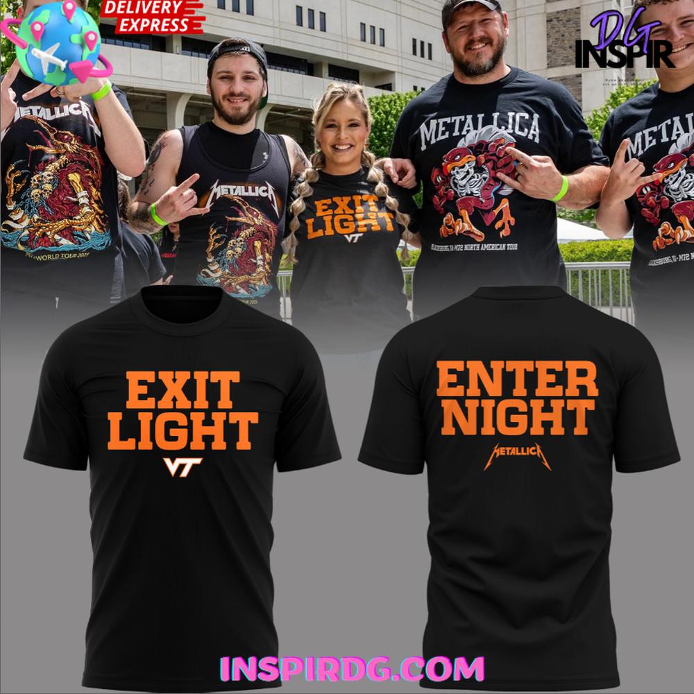 Virginia Tech x Metallica M72 Tour 2025 Exit Light Enter Night Hoodie Hoodie T-shirt Sweatshirt All Merchandise
