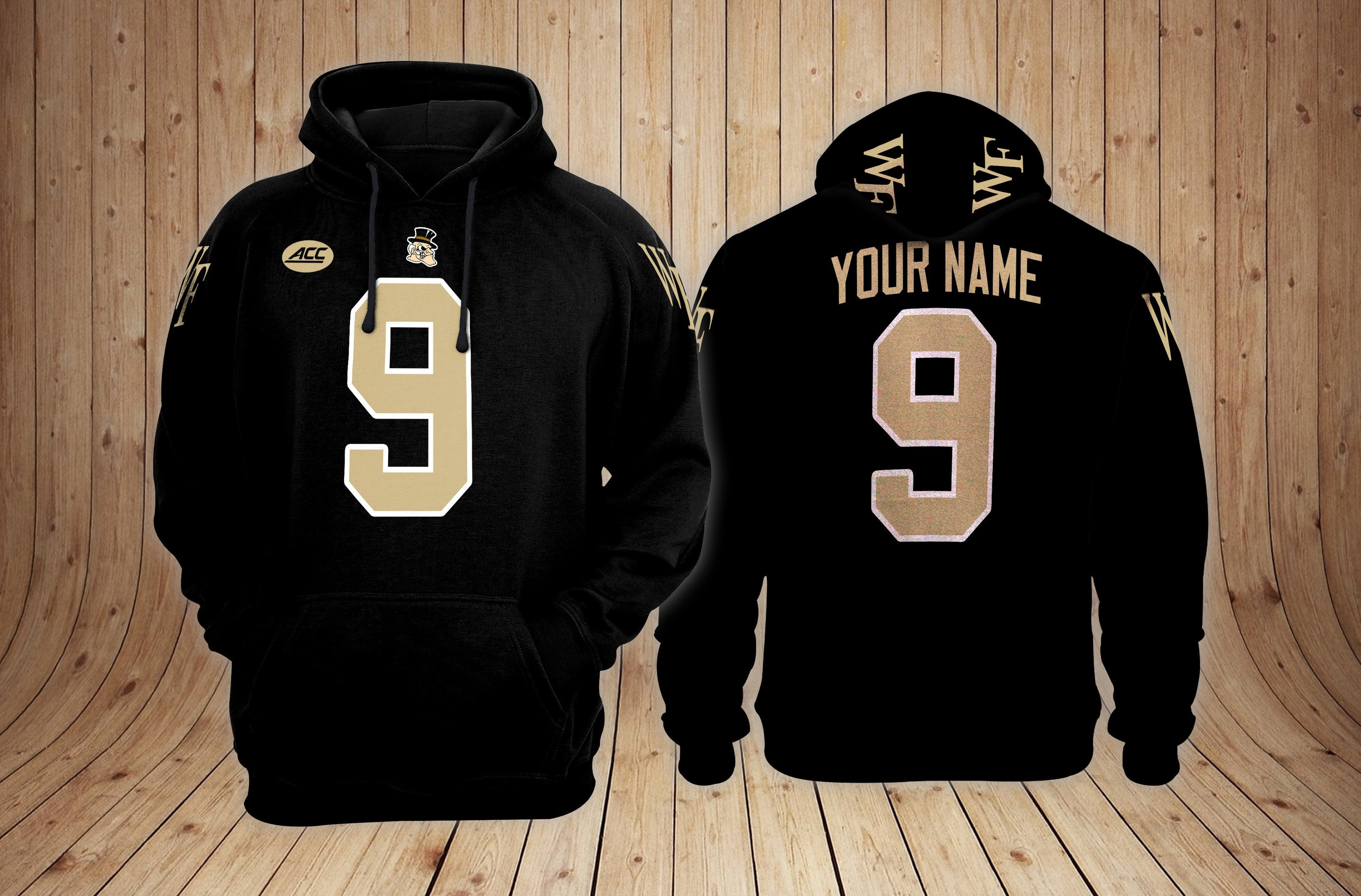 Wake Forest Demon Deacons Football Custom 3D printed Sweatshirt Hoodie Zipped Hoodie