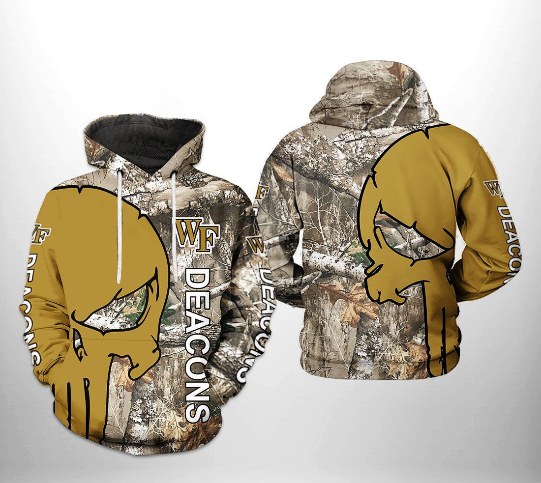 Wake Forest Demon Deacons NCAA Camo Veteran Hunting Hoodie  Zip Hoodie