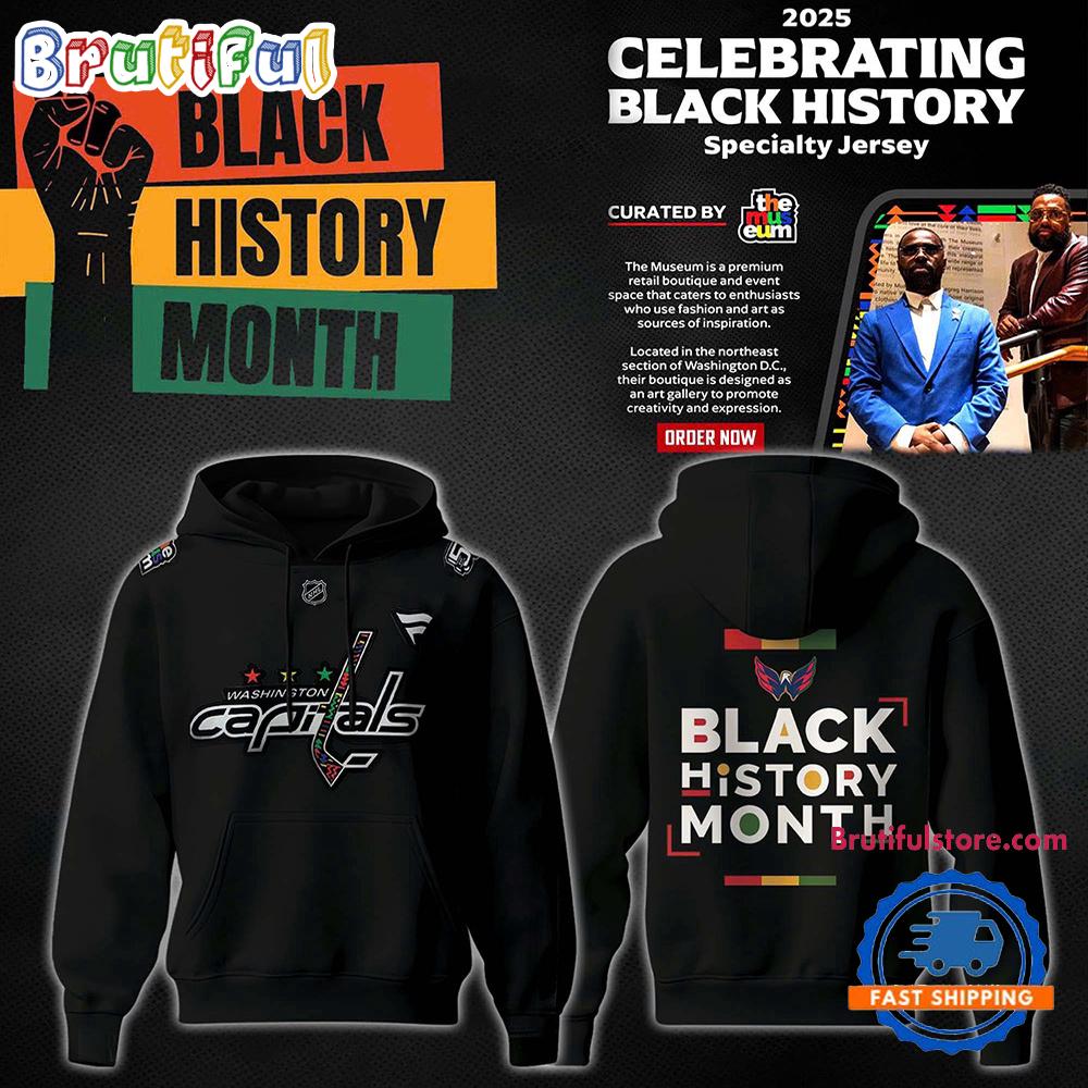 Washington Capitals 2025 NHL Black Month History Specialty Hoodie