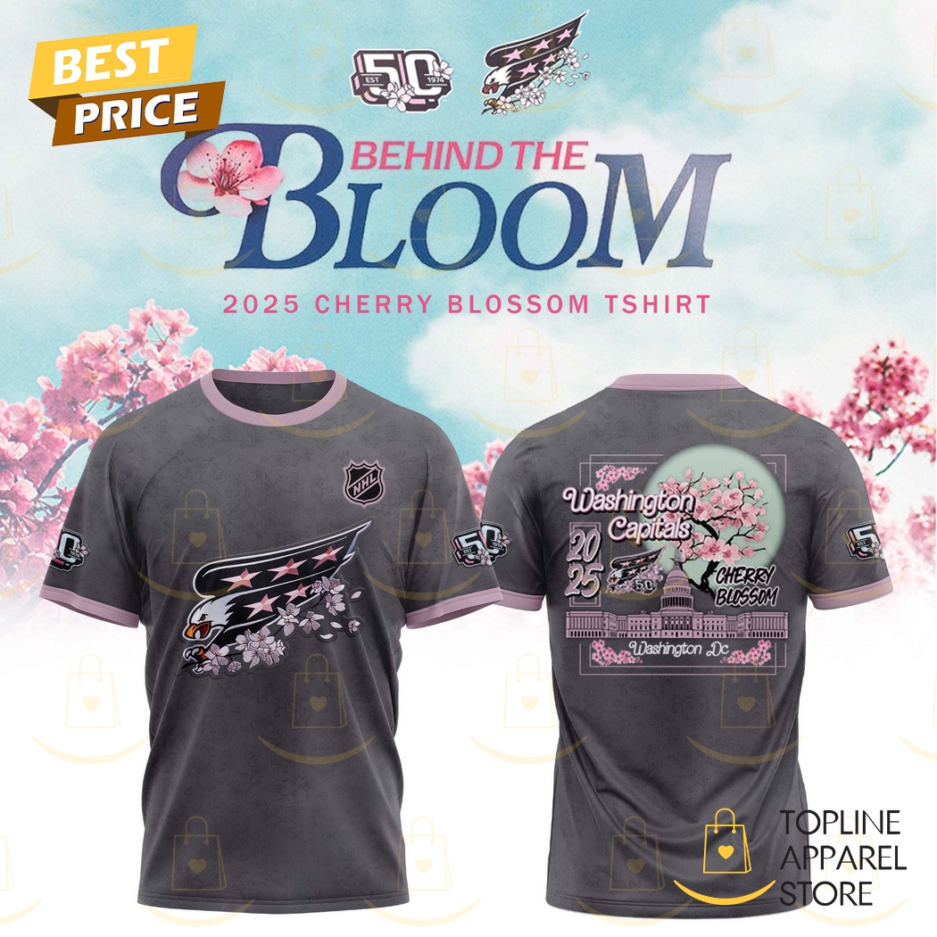 Washington Capitals 50th Anniversary Cherry Blossom 3D T-Shirt Gift For Sport Music Fans