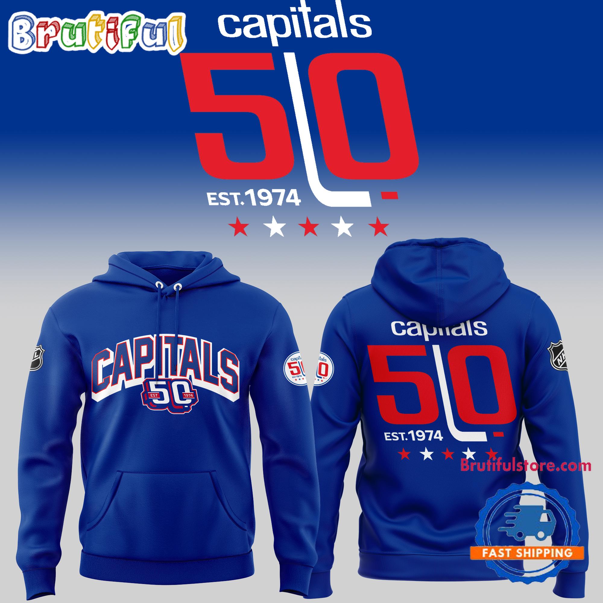 Washington Capitals Hockey 50 Year Est 1974 Hoodie Gift For Sport Music Fans