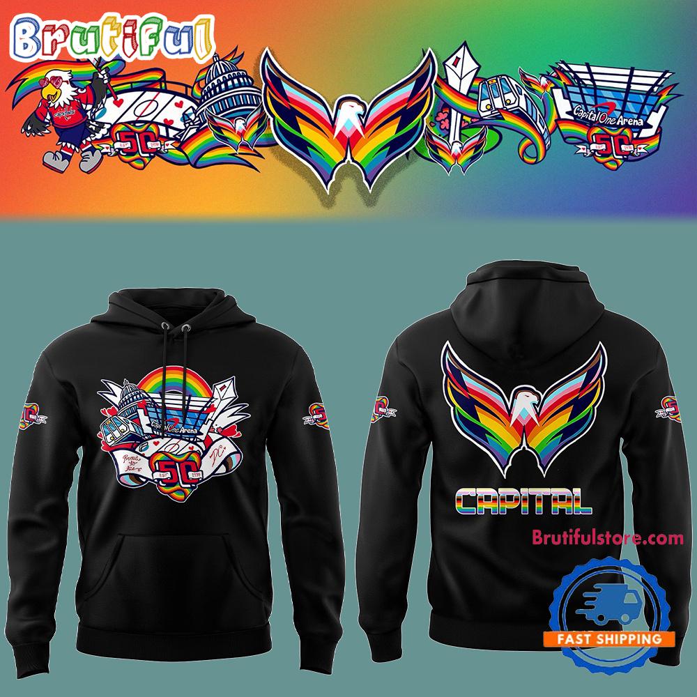 Washington Capitals Special Pride Night Black Hoodie