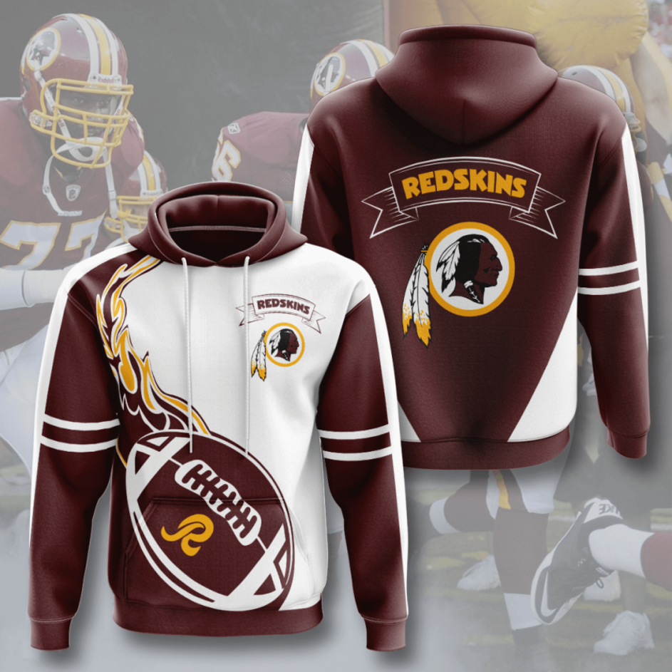 Washington Commanders Ball Fire NFL Football Team Hoodie