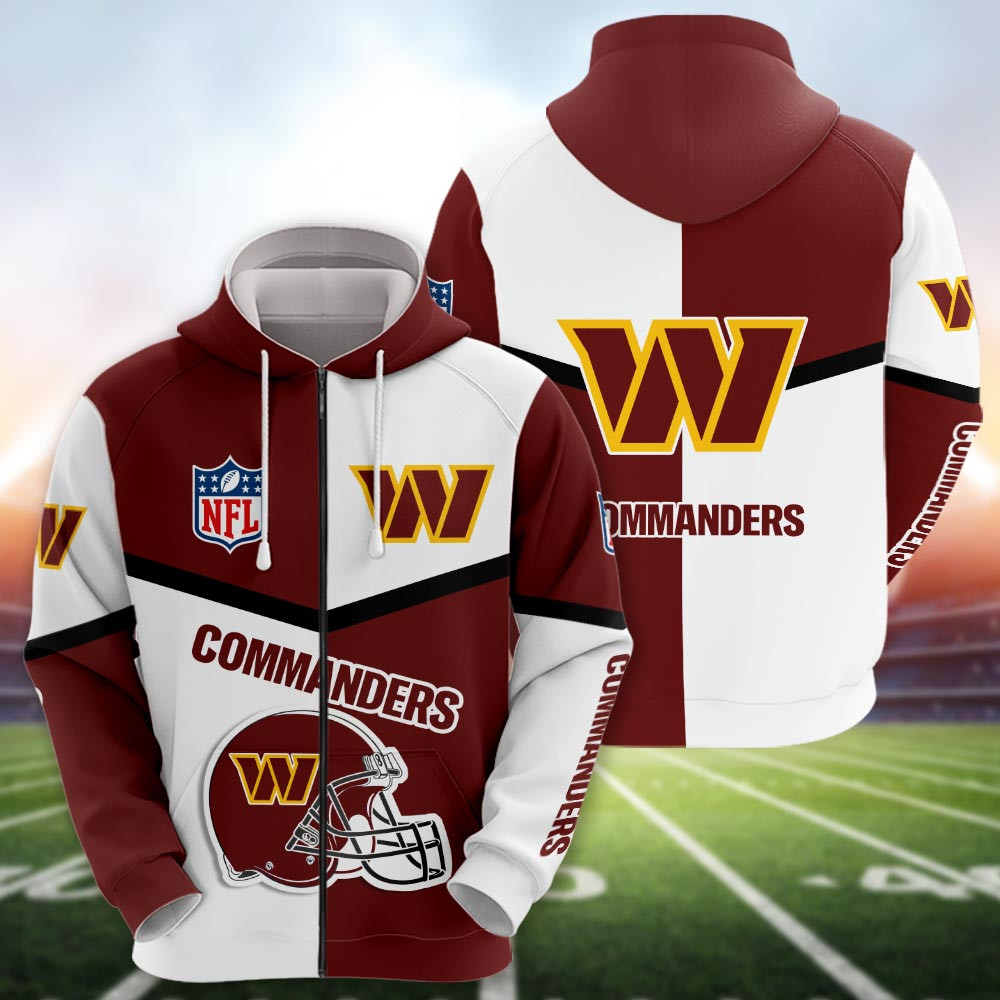 Washington Commanders Football Personalized 3D printed Sweatshirt Hoodie Zipped Hoodie