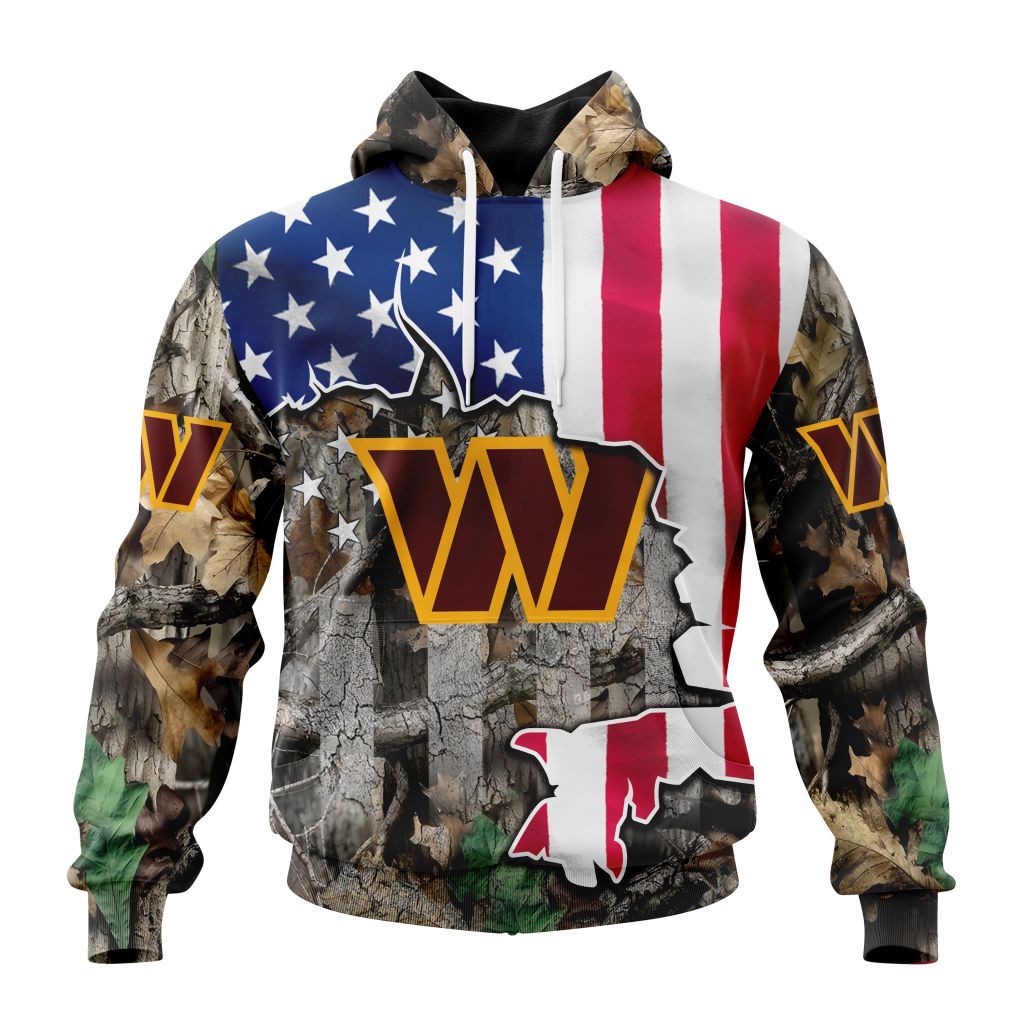 Washington Commanders Hunting Camo V2 NFL Football Team Hoodie