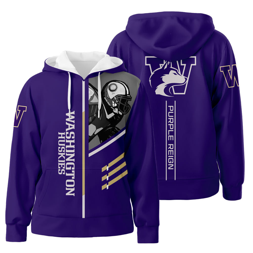 Washington Huskies American Football 3D All Over Print Hoodie Zip-Up Hoodie