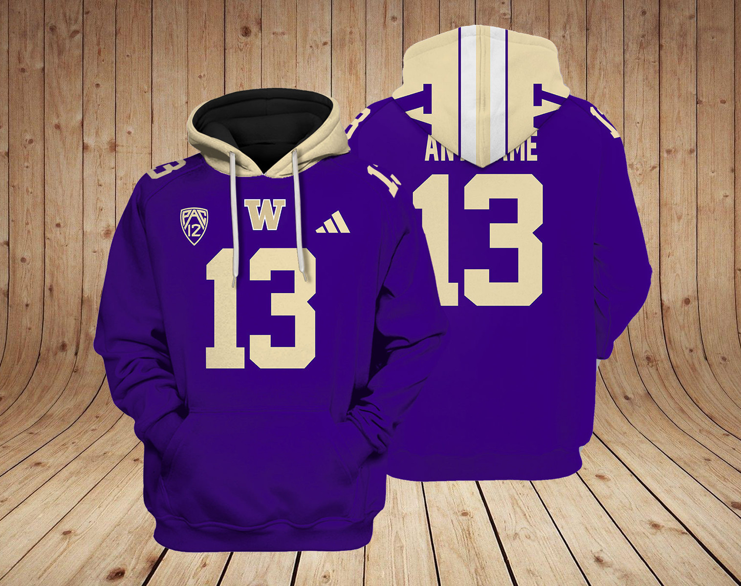 Washington Huskies NCAA Custom 3D Hoodie PT19119