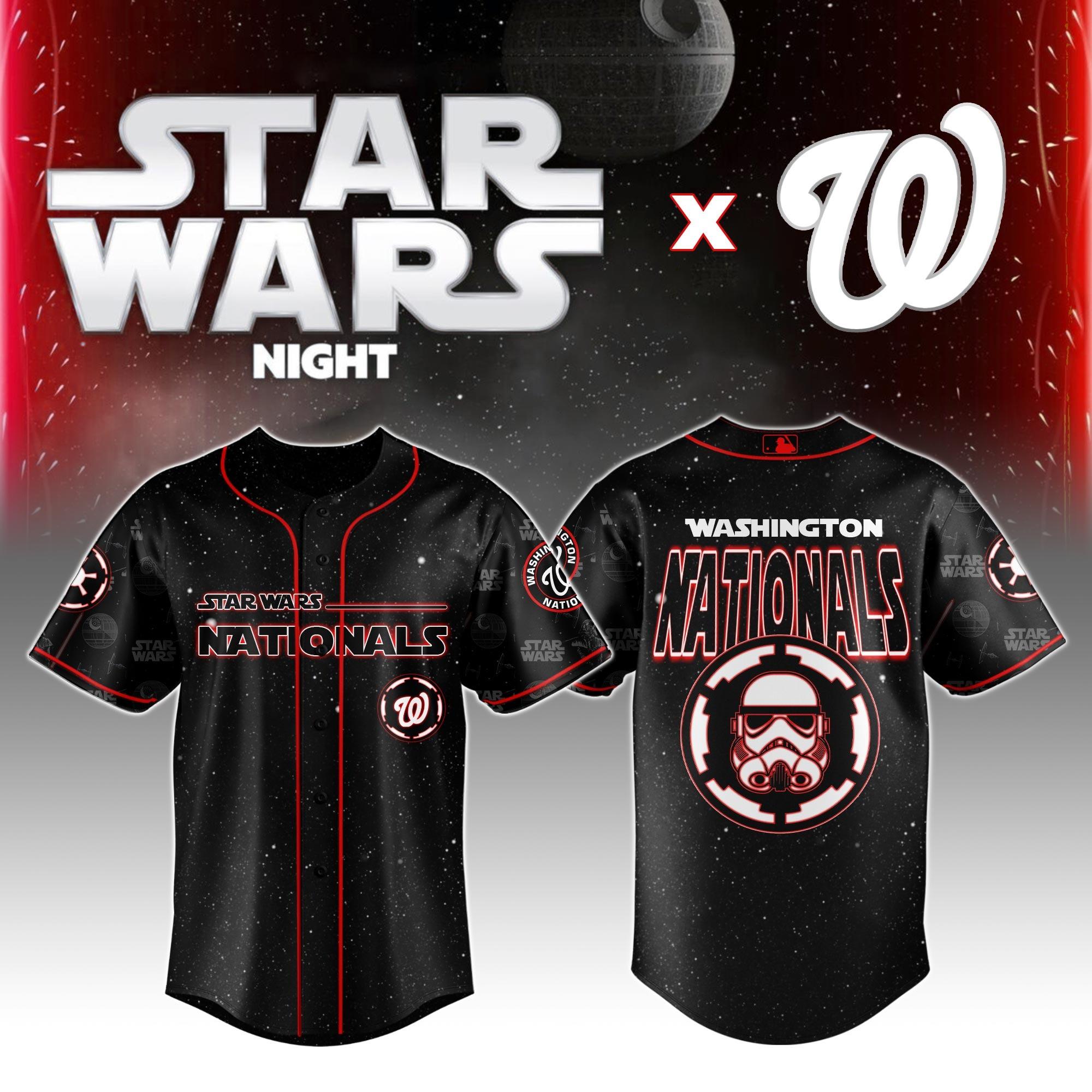 Washington Nationals MLB x Star Wars Night Jersey 2025 Gifts For Baseball Lovers