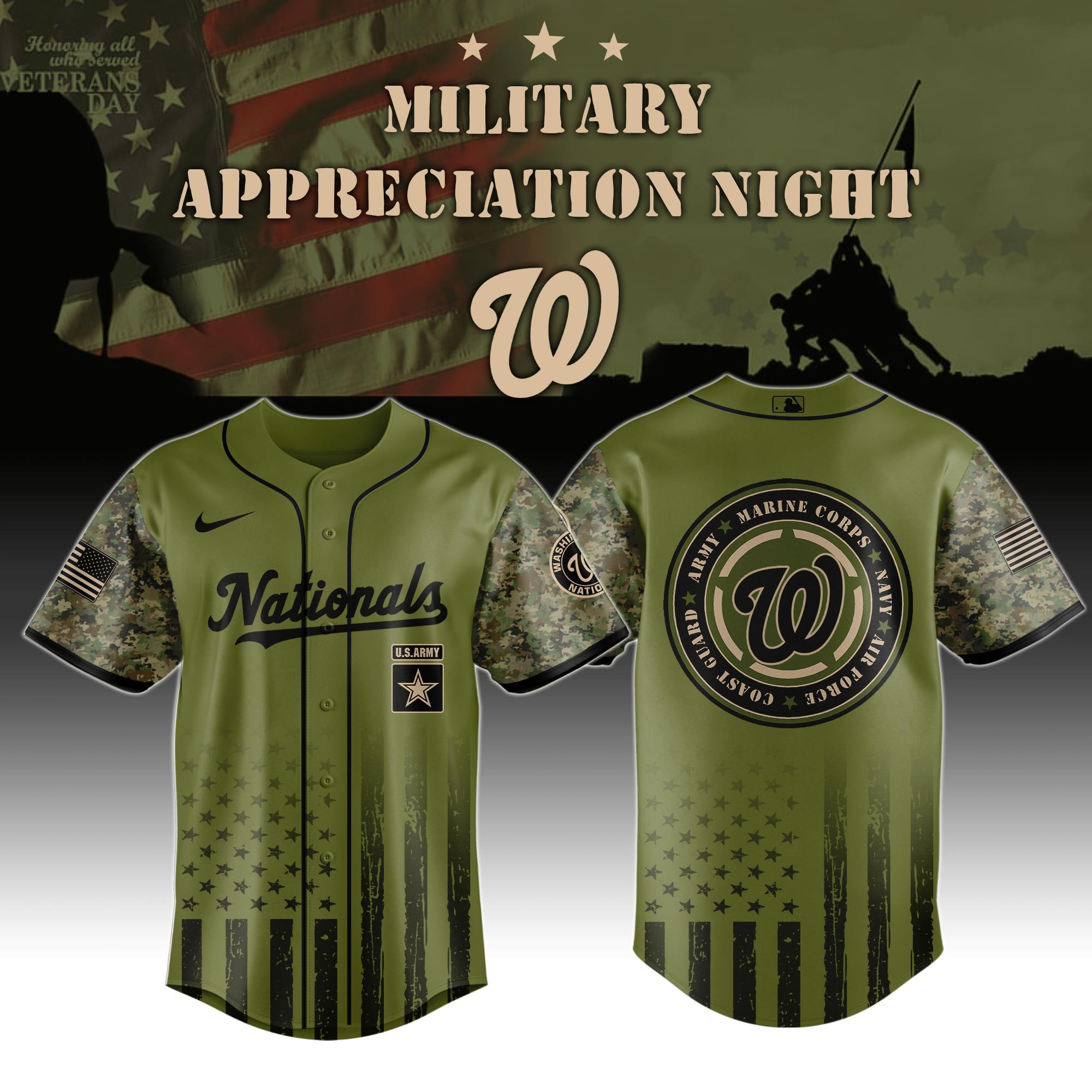 Washington Nationals MLB x United States Coast Guard Military Appreciation Night Jersey Men