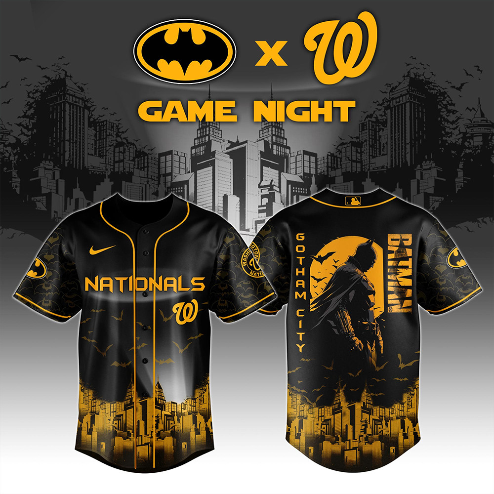 Washington Nationals x DC Batman Game Night Jersey Gifts For Baseball Fans