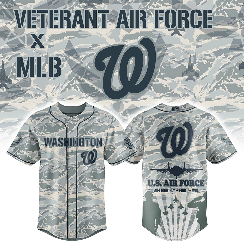 Washington Nationals x Veteran U.S Air Force 2025 Baseball Jersey Baseball Player Gift Ideas