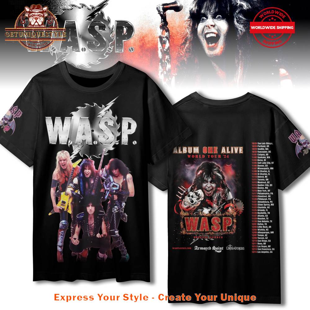 WASP Album One Alive World Tour Schedule List Shirt Gift For Sport Music Fans