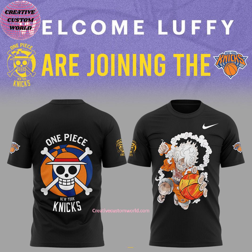 Welcome Luffy Gear 5 Are Joining The New York Knicks One Piece Special New 3D T-Shirt
