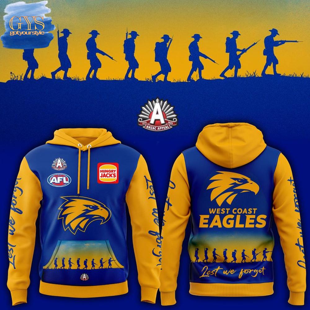 West Coast Eagles ANZAC Day 2025 Limited Edition Hoodie