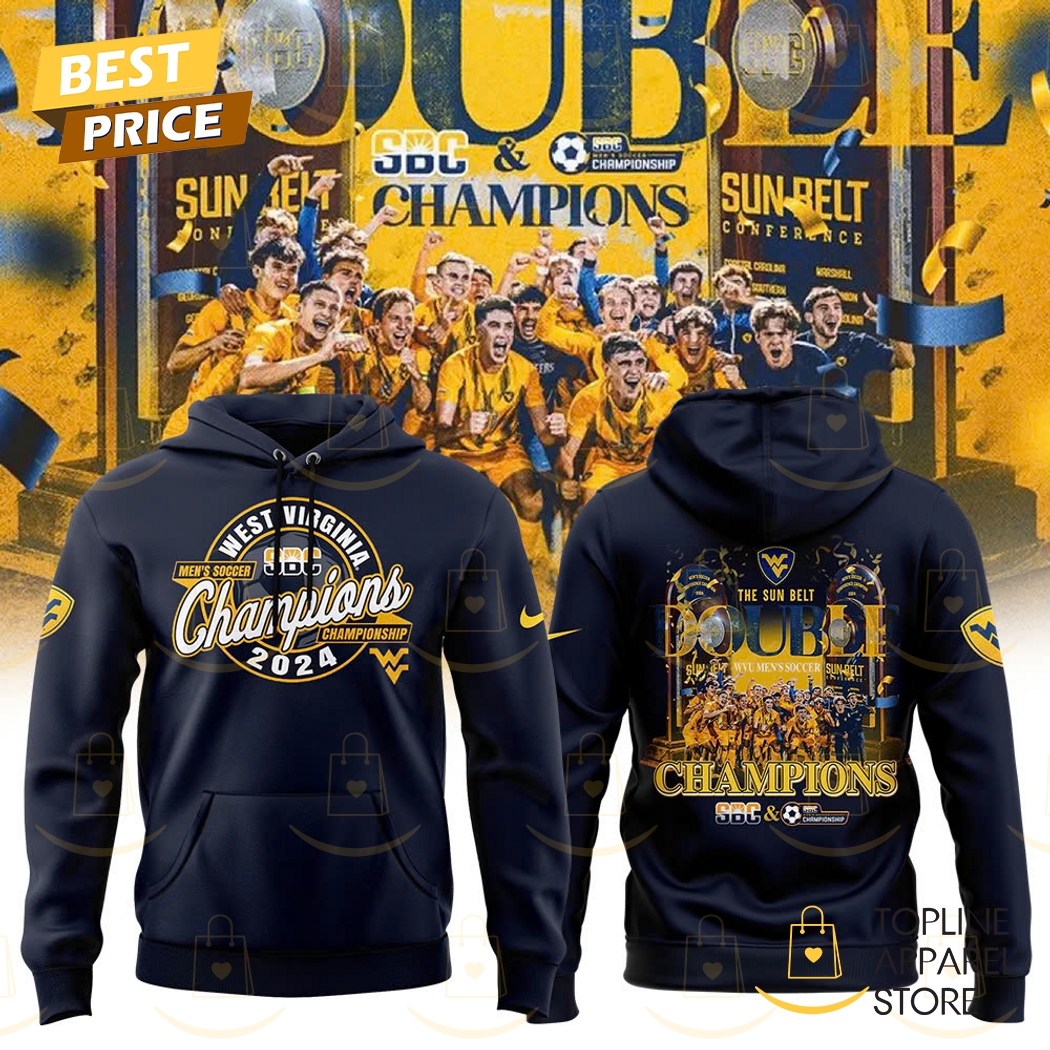 West Virginia Mens Soccer Sun Belt Champions 2024-2025 Hoodie