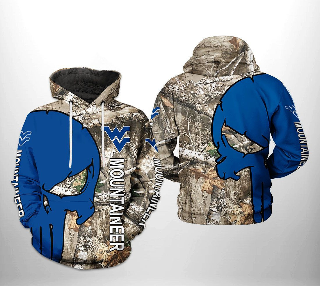 West Virginia Mountaineer NCAA Camo Veteran Hunting Hoodie  Zip Hoodie