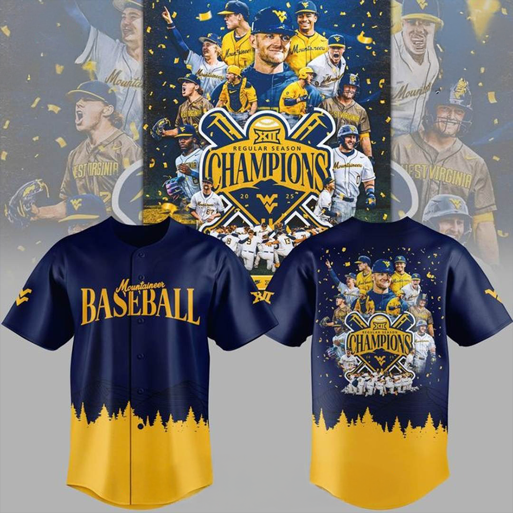 West Virginia Mountaineers Big 12 Regular Season Champions Baseball Jersey Unique Sport Merch