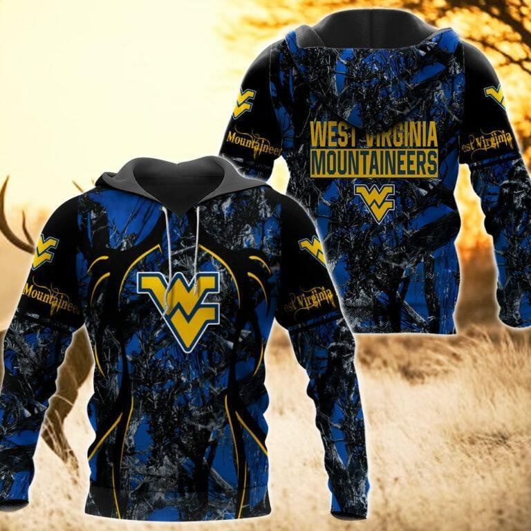 West Virginia Mountaineers Camo Hunting 3D printed Sweatshirt Hoodie Zipped Hoodie