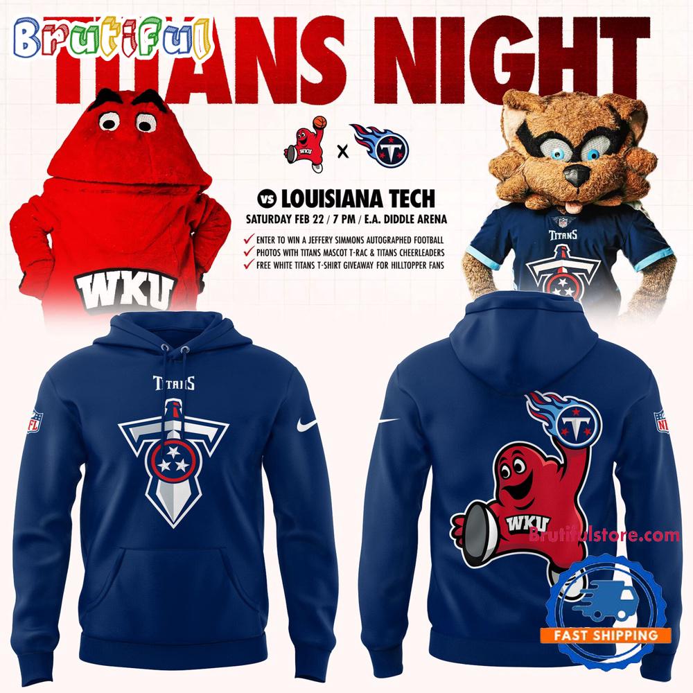 Western Kentucky Hilltoppers Tennessee Titans Night Hoodie Gift For Sport Music Fans