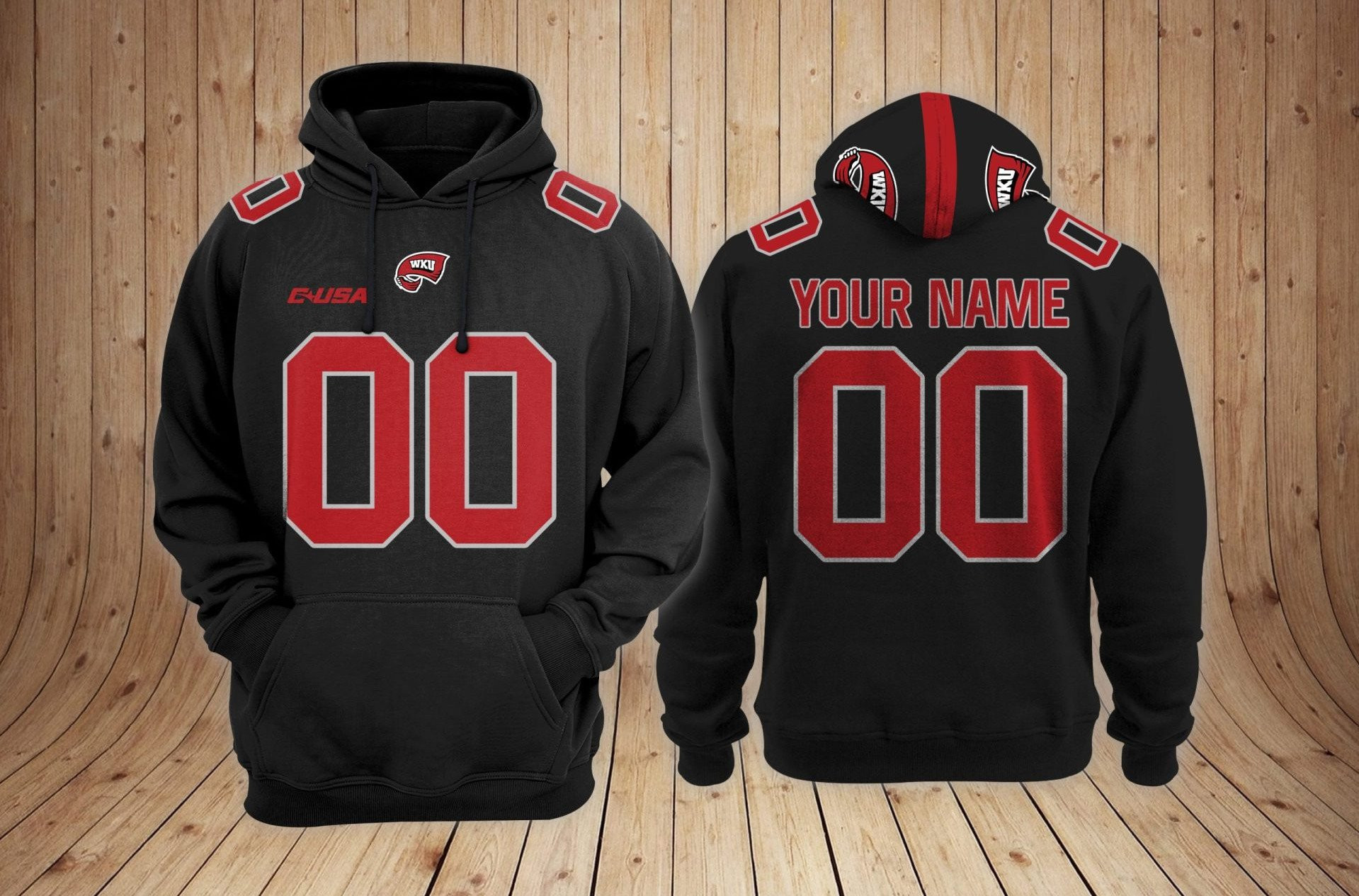 Western Kentucky University Football Custom 3D printed Sweatshirt Hoodie Zipped Hoodie