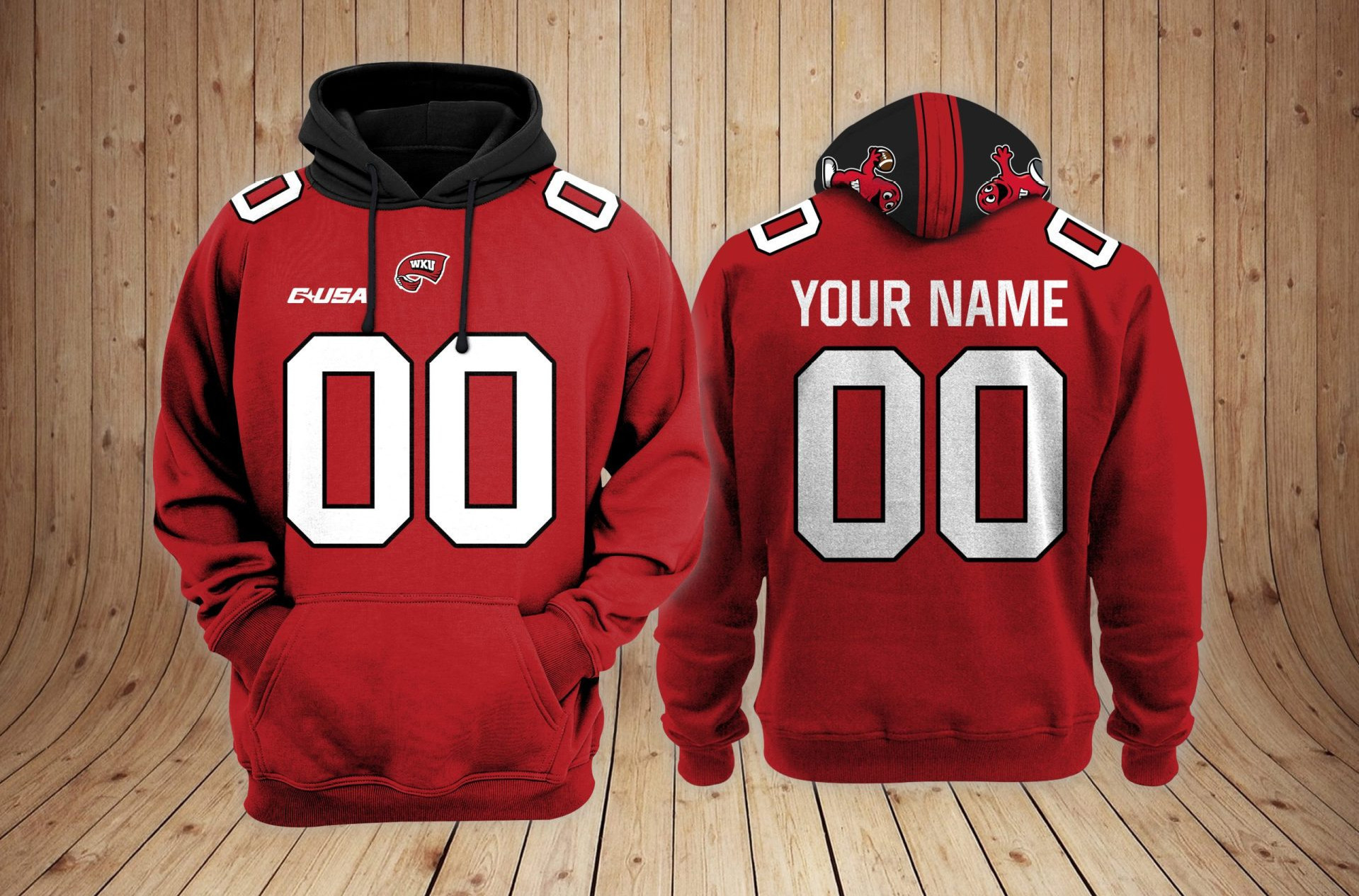 Western Kentucky University NCAA Custom 3D Hoodie PT24443