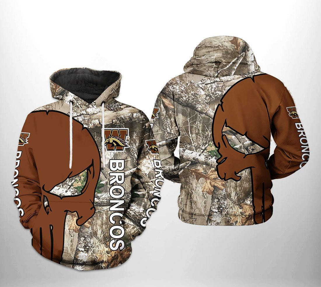 Western Michigan Broncos NCAA Camo Veteran Hunting Hoodie  Zip Hoodie