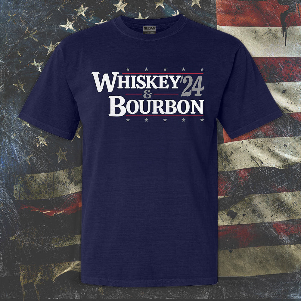 Whiskey 24 & Bourbon Shirt 2024 Election Political T-Shirt Gifts For Husband